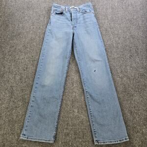 Levis Ribcage Straight Womens 28x32 Blue High Rise 26x31